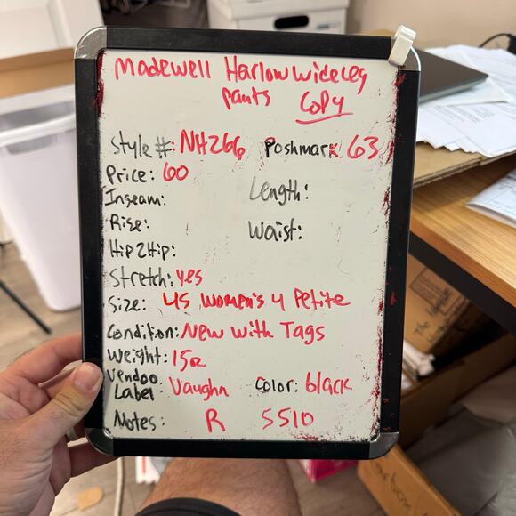 Madewell Harlow Wide Leg Linen Blend High Rise Trendy Pants US Women's 4P New - Picture 7 of 7